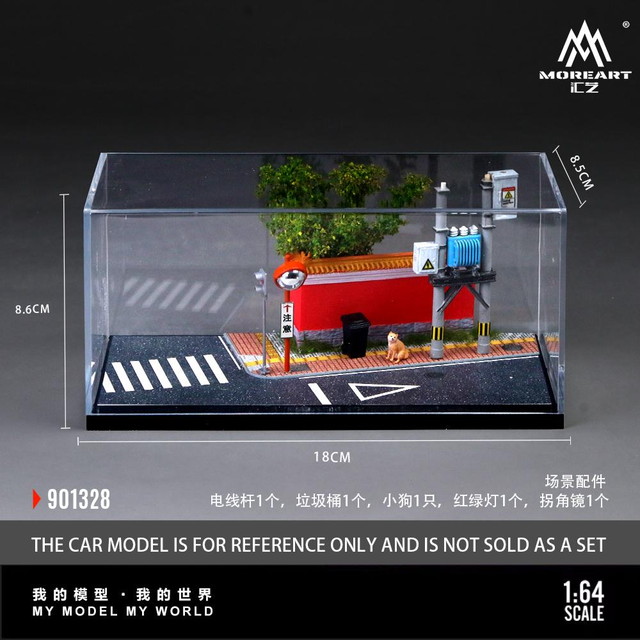 新品 MO901328 MoreArt 1/64 CITY RED WALL CORNER SCENE MODEL 街角