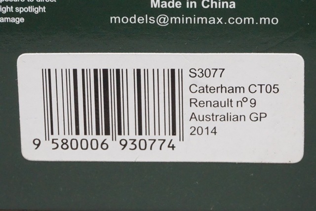 1/43 スパーク S3077 Caterham CT05 ルノー オーストラリアGP 2014 #9