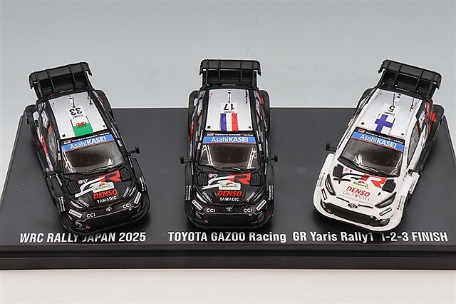 ���� JPSP26004SET3 ������ 1/64 �ȥ西 TOYOTA GR Yaris Rally 1 #17 #33 #5 WRC Rally Japan 2025 1-2-3 FINISH 