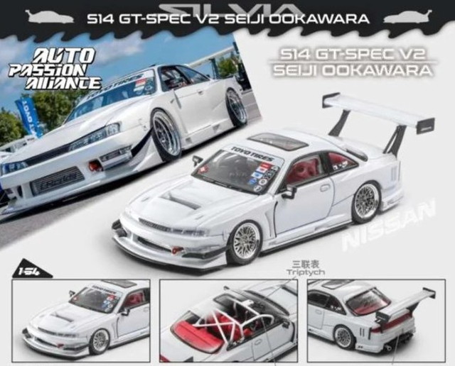 Mortal 1/64 日産 Nissan Silvia S14 GT-Spec V2 Seiji Ookawara White