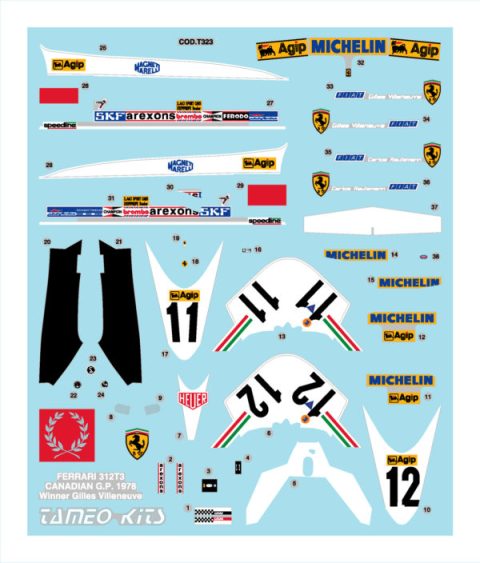 取寄せ TMK335 タメオキット 1/43 フェラーリ 312 T3 Canadian G.P