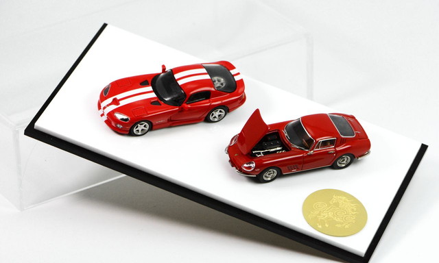 フェラーリ ミニカー2台まとめ売り 新品 GFCC 1/64 Ferrari 275 ＆ バイパー GTS 2台セット 午年記念
