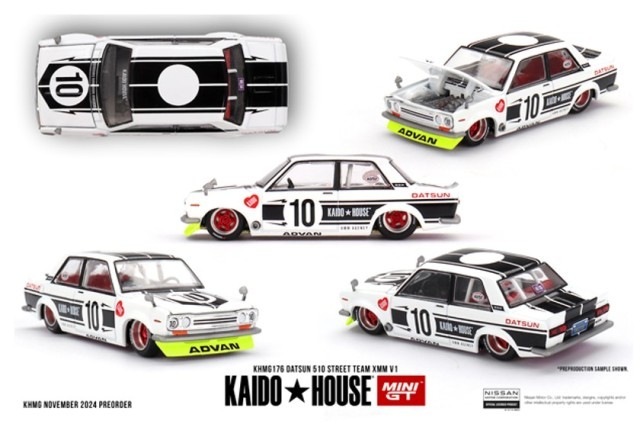 新品 KHMG176 TSM MINI-GT 1/64 日産 ダットサン 510 ストリート Team