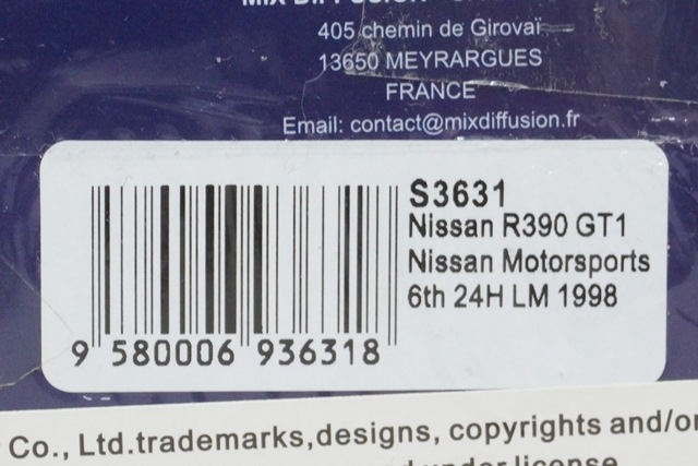 1/43 スパーク S3631 日産 R390 GT1 ルマン 1998 6位 #31, Boost Gear