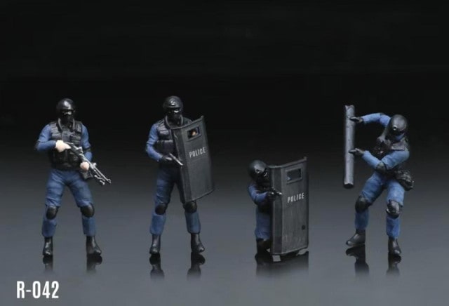 【モーモーさん】ミリタリーフィギュアセット 28点 予約 MO223023 MoreArt 1/64 武装警察 特殊警察シリーズ SAT