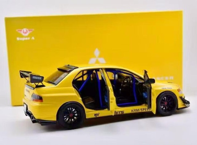 新品 SUPER A 1/18 三菱 ランサー Mitsubishi EVO9 MR FQ-360 Yellow