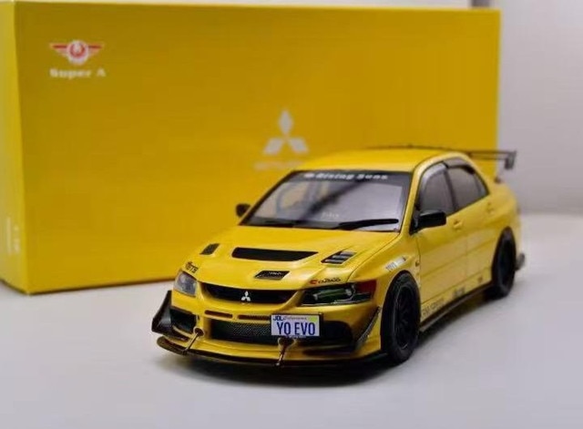 新品 SUPER A 1/18 三菱 ランサー Mitsubishi EVO9 MR FQ-360 Yellow