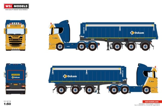 予約 01-4993 WSI 1/50 Oskam SCANIA R NORMAL CR20N 6X2 TWIN STEER