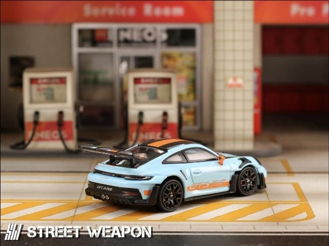 新品 SW Street Weapon 1/64 992 GT3 RS A/ Gulf Blue Carbon Top