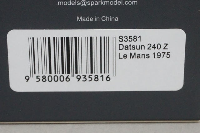 1/43 スパーク ダットサン 1975 スパーク 1/43 ダットサン 240Z ルマン 24h 1975 No.72 S3581