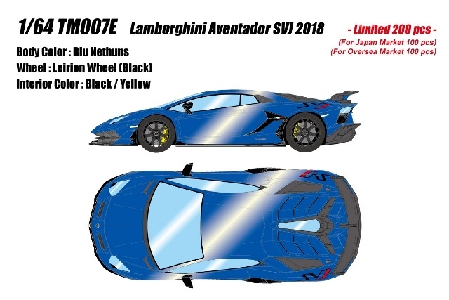 ͽ TM007E ᥤå/64 1/64 ܥ륮 󥿥ɡ Lamborghini Aventador SVJ 2018 Leirion wheel ֥롼ͥ (200)