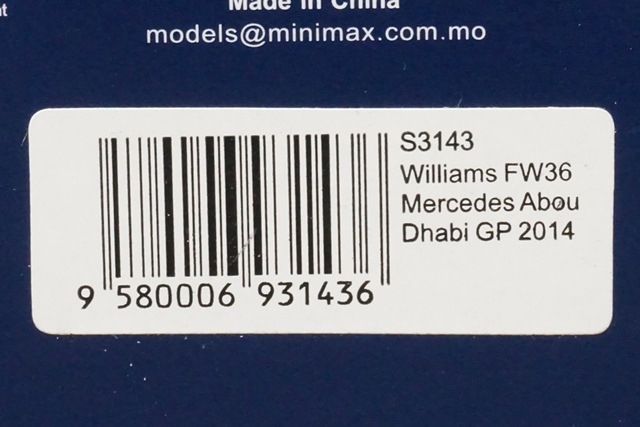 1/43 ѡ S3143 ꥢॺ FW36 륻ǥ ֥GP 2nd 2014 #19 F.ޥå