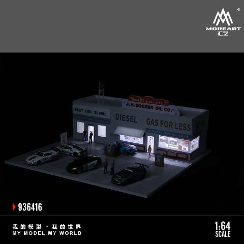 新品 MO936416 MoreArt 1/64 AMERICAN GAS STATION SCENE. アメリカ