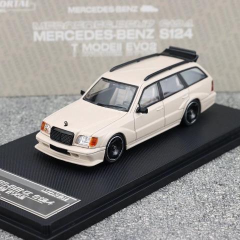 新品 Mortal 1/64 ベンツ Benz S124 Milk Tea Color, Boost Gear