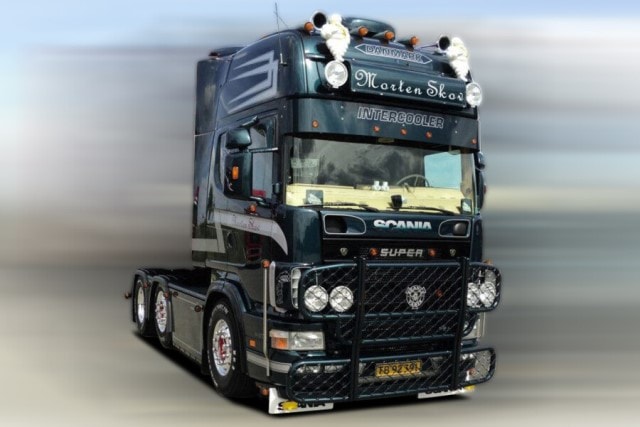 予約 01-4655 WSI 1/50 Morten Skov SCANIA 4 SERIES TOPLINE 6X2 TWIN