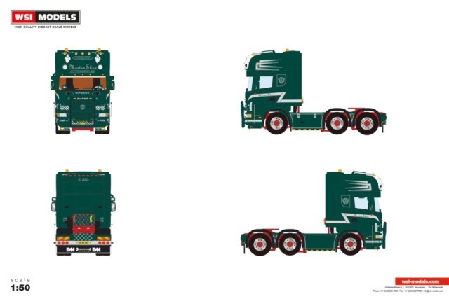 予約 01-4655 WSI 1/50 Morten Skov SCANIA 4 SERIES TOPLINE 6X2 TWIN