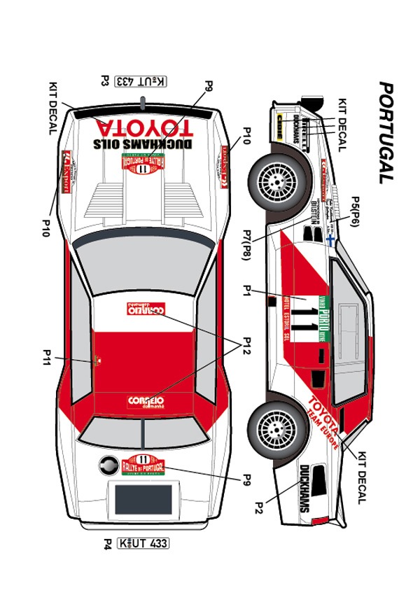 取寄せDC1139 スタジオ27 1/24 トヨタセリカ TA64 Rallies 1984