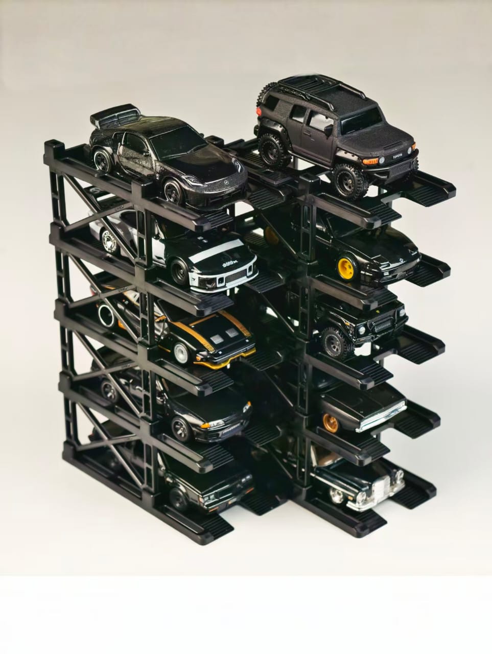 新品 Pitbox 1/64 ミニカー 10台 収納 昇降式 立体駐車場 ジオラマ 10