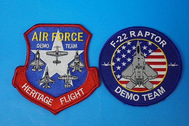 ワッペン USAF アメリカ空軍 F-22 ラプター DEMO TEAM/デモチーム 2種2