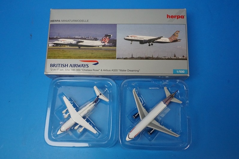 1/500 BAe146-300 A320-211 �֥�ƥ��å��� Chelsea Rose��Water Dreaming G-BZAV G-BUSJ ��507196�� �إ��/���