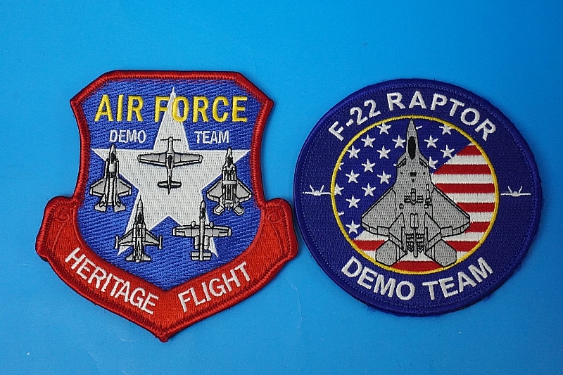 F-22 ラプター デモチーム ワッペン パッチ ワッペン USAF アメリカ空軍 F-22 ラプター DEMO TEAM/デモチーム 2種2