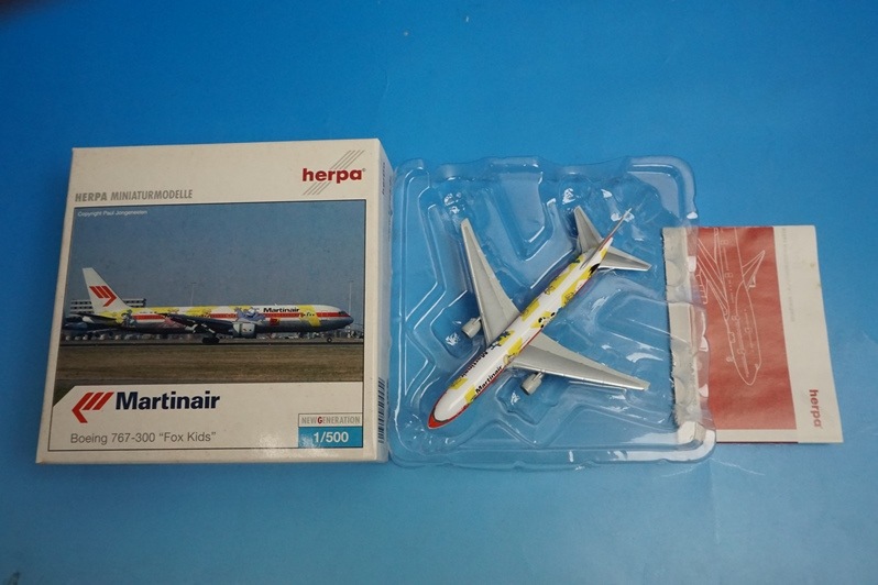 1/500 B767-300 �ޡ�����/�ޡ��ƥ��󥨥� FOX KIDS PH-MCL ��504454�� �إ��/���