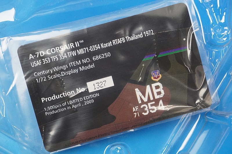 1/72 A-7D ���륻��II�ʶ������� ����ꥫ���� ��353�����Ʈ������ ���顼�ȴ��� ���� 1972ǯ ��686250�� CENTURY WINGS/���