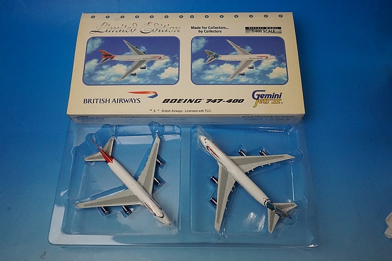 1/400 B747-400 �֥�ƥ��å��� ���ʥ�ɥ꡼�ߥ� �ʥ�󥸥ɥ꡼�ߥ� G-BNLS��G-BNLN 2�����å� [GJBAWSET2] �����ߥ�/���