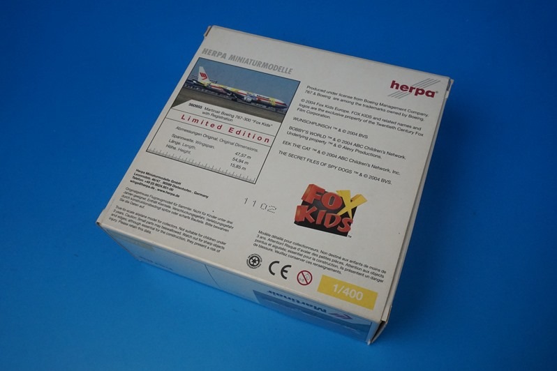 1/400 B767-300 �ޡ�����/�ޡ��ƥ��󥨥� FOX KIDS PH-MCL ��560955�� �إ��/���