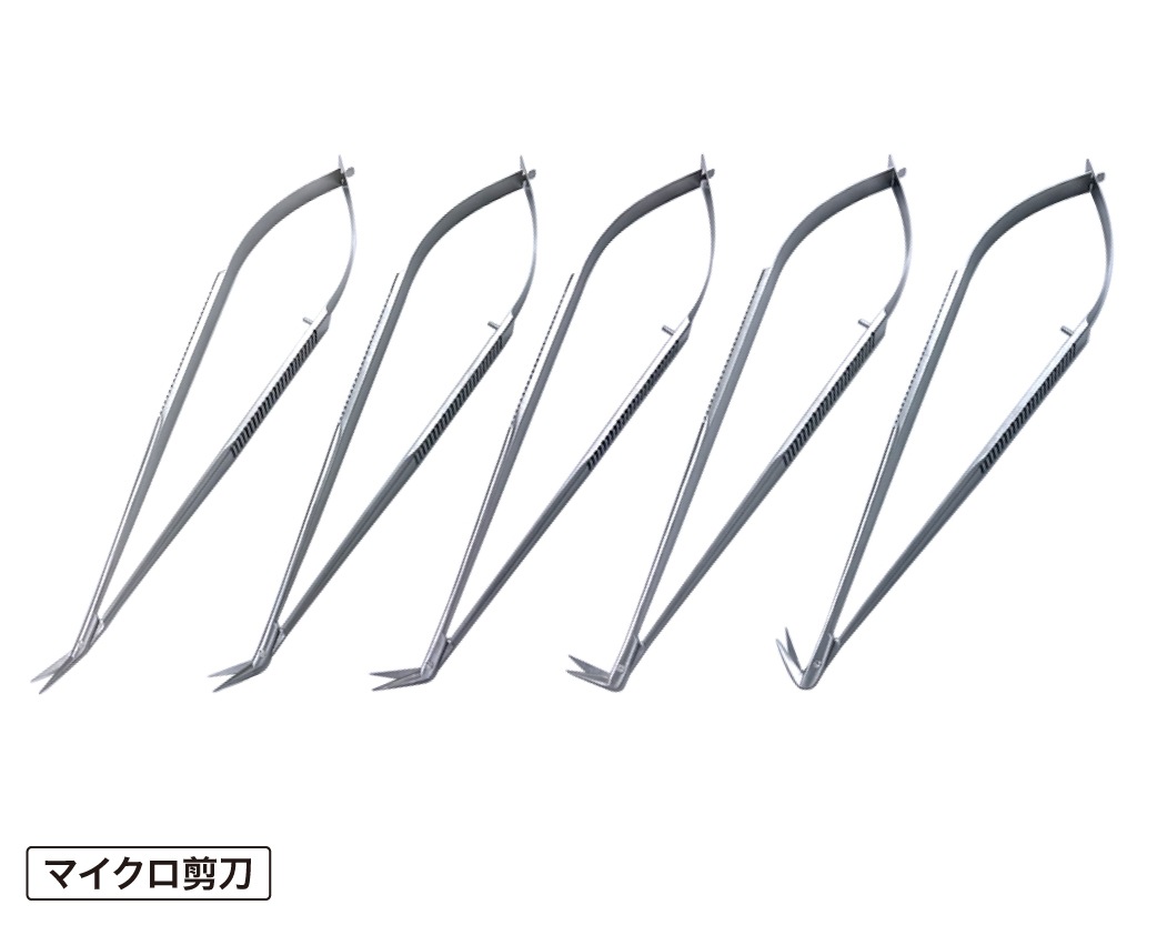 ⑥AESCULAP マイクロ剪刀　ヴァンナス　フラットハンドル上向40° ⑥AESCULAP マイクロ剪刀ヴァンナスフラットハンドル上向40°