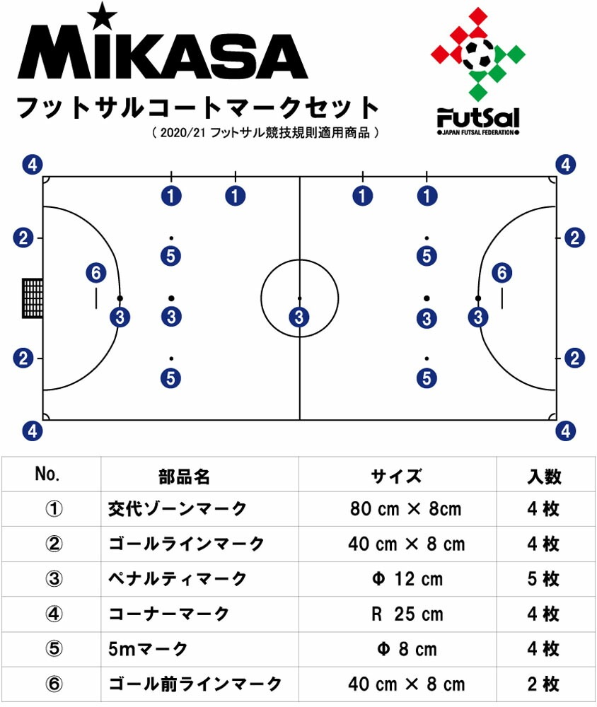 ミカサ(MIKASA) ACLTVFSMSB フットサルヨウマークセット フットサル