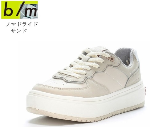 (ムーンスター) B/M ビーエム MoonStar ノマドライド メンズ レディス 厚底カジュアルコートスニーカー 大胆なカッティングとストリート感あふれるデザインで随所に遊び心もプラス 通学スニー
