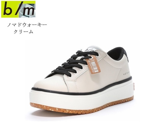 MoonStar (ムーンスター)B/M ビーエム ノマドウォーキー メンズ レディス 厚底カジュアルコートスニーカー プラットフォームソールが足元に存在感を放ちさらにクッション性を高めます 通学スニ