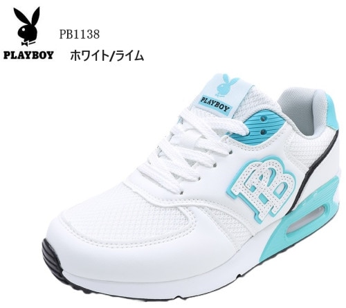 プレイボーイ (PLAY BOY)PB-1138 カジュアルクラッシックランニングスニーカー レディス アッパーにメッシュを使用しているので通気性UP エアーソール 通学にも最適|レディス