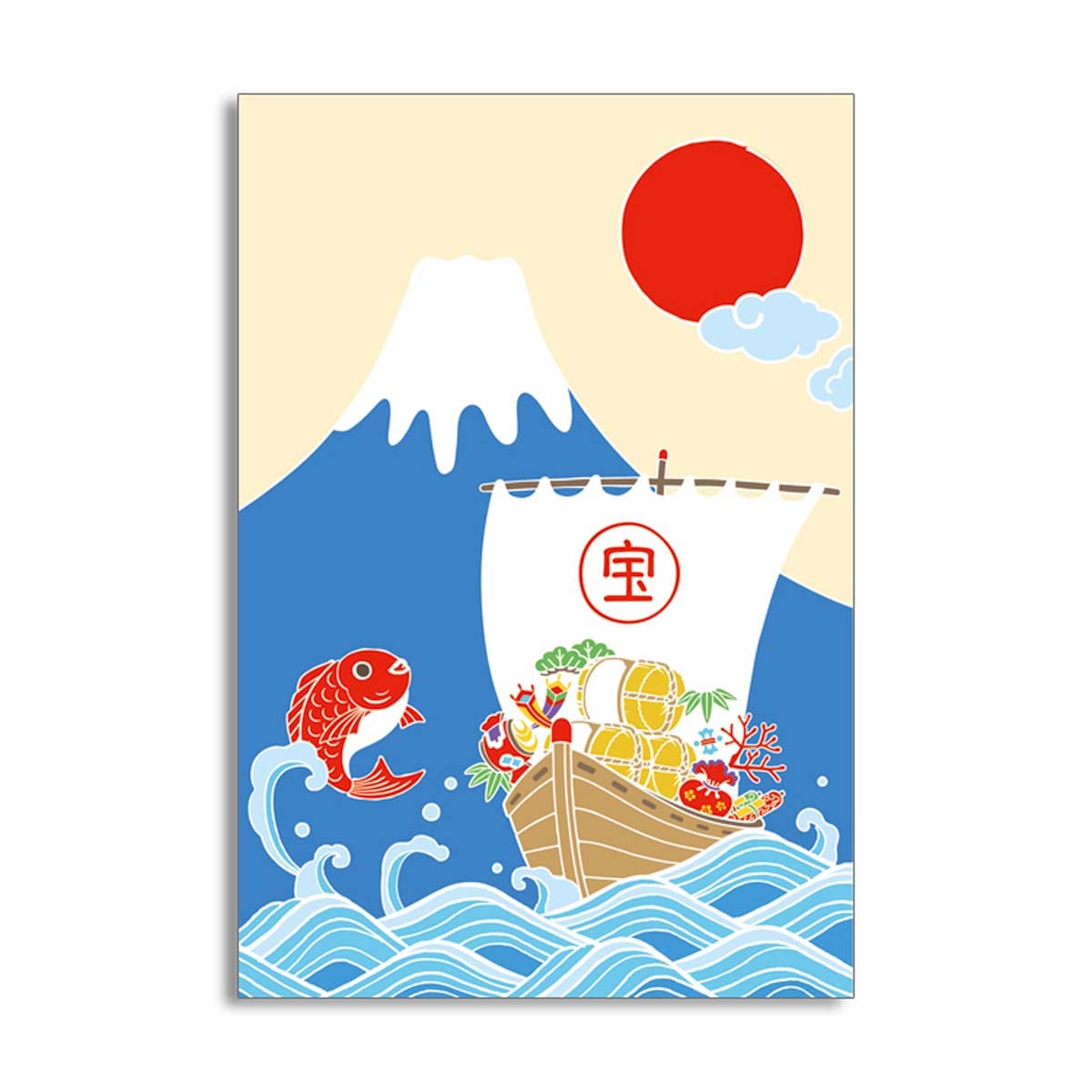 クリアフォトフォルダーカード 富士山と宝船｜jxcd-102 | 手紙