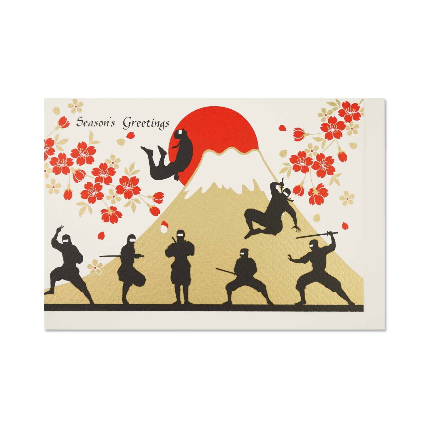 シルククリスマスカード 忍者と富士山｜jxcd-120 | 手紙・カード