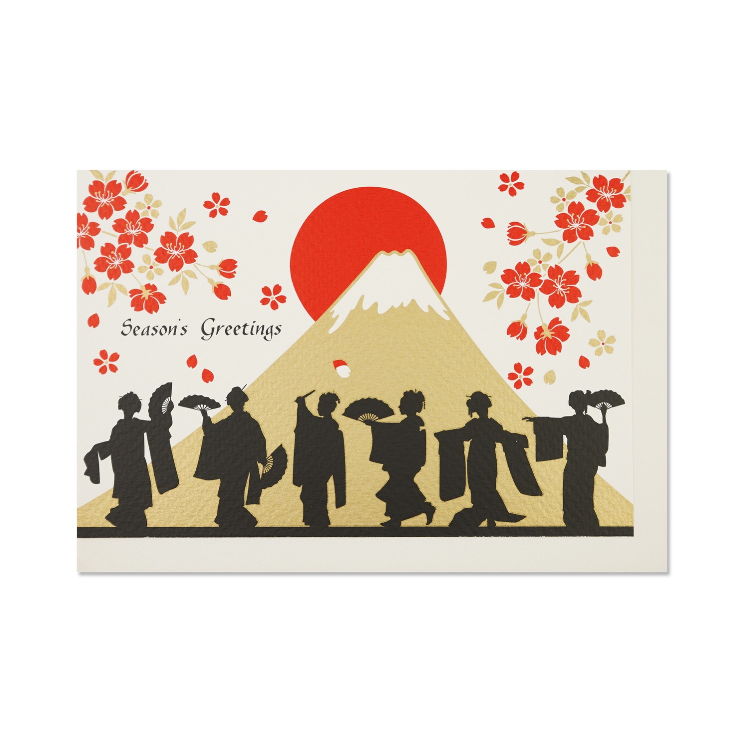 シルククリスマスカード　舞妓さんと富士山｜jxcd-121