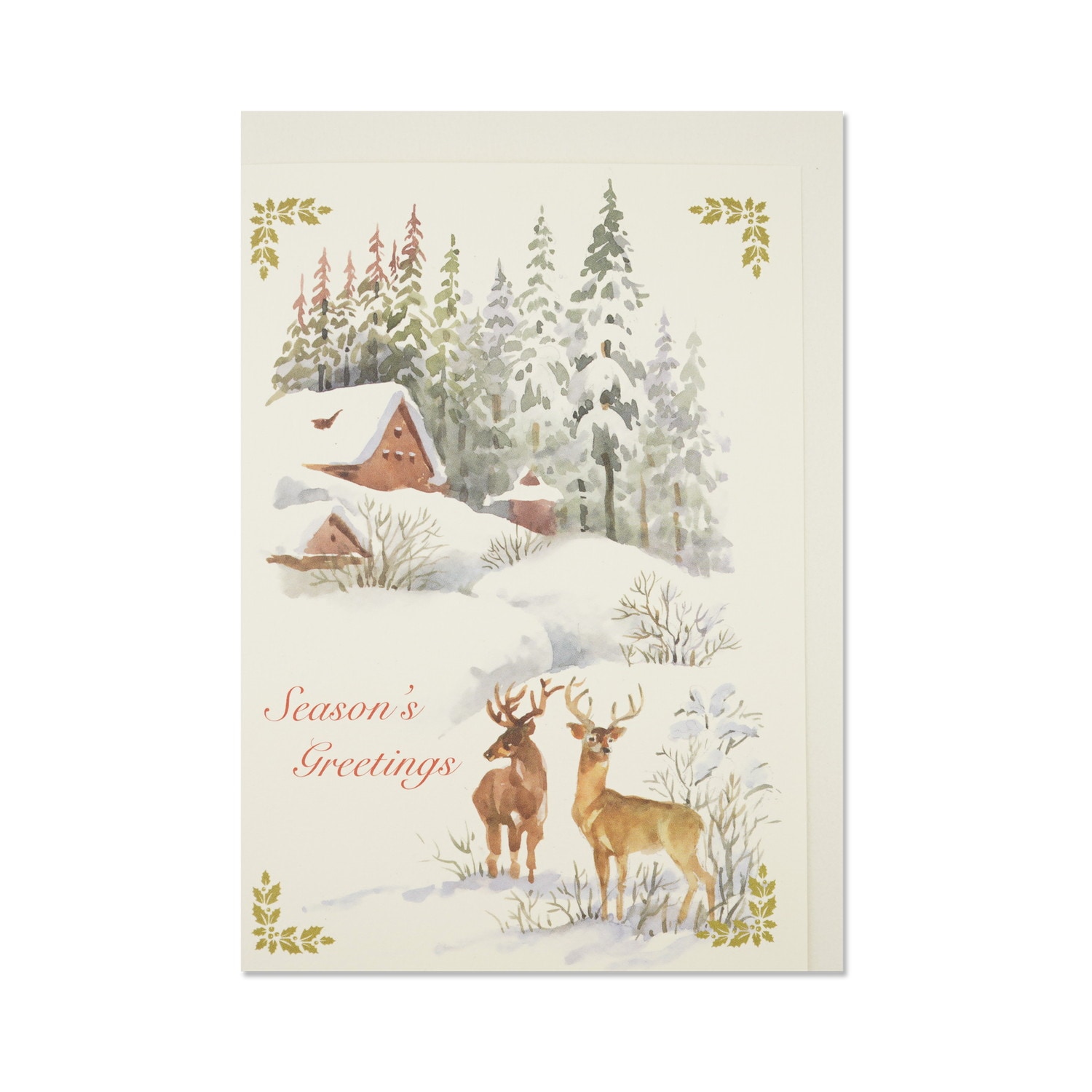 クラシッククリスマスカード　山小屋｜xcd-258