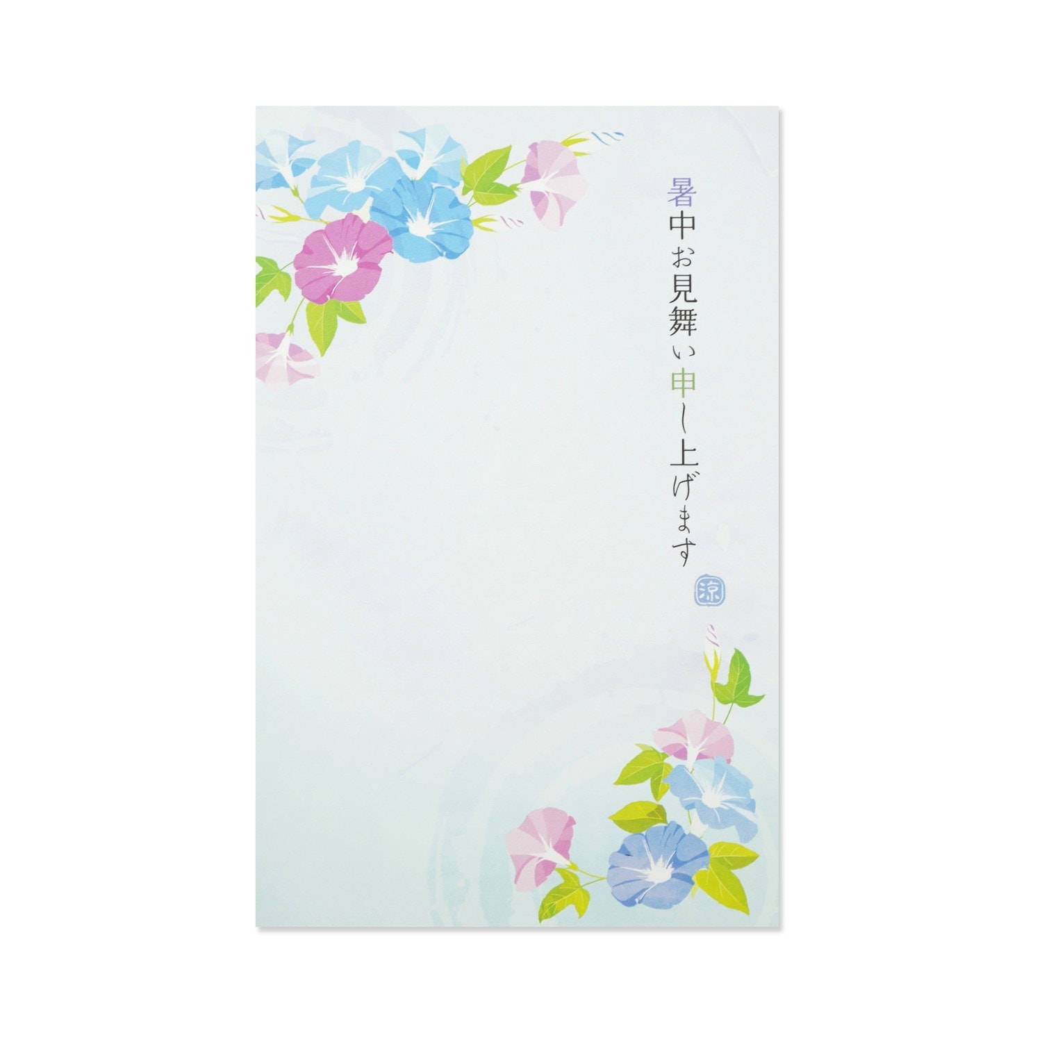 暑中お見舞い　淡い朝顔｜npc-301
