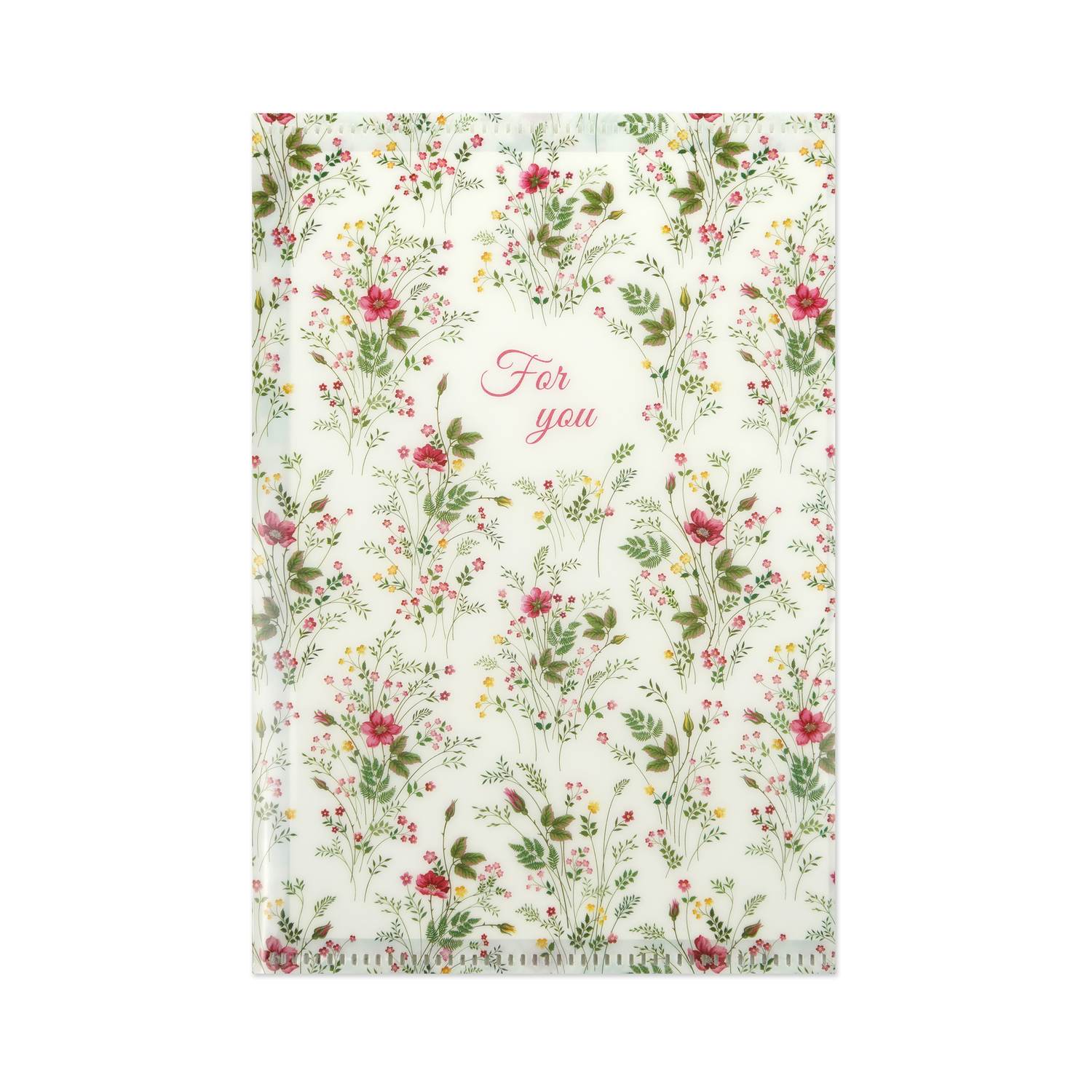 フォトフォルダーカード　赤と黄の小花｜cd-399