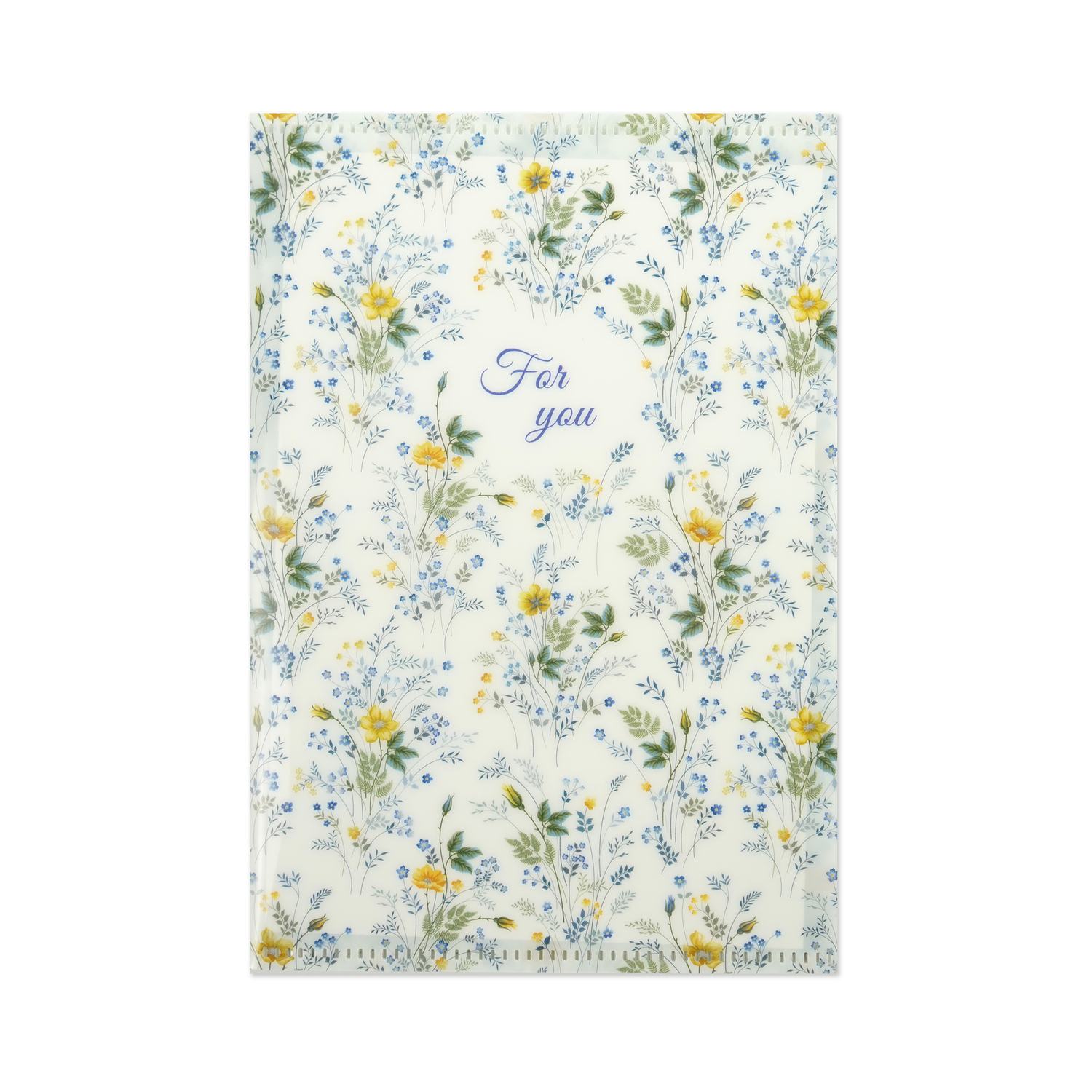 フォトフォルダーカード　青と黄の小花｜cd-400