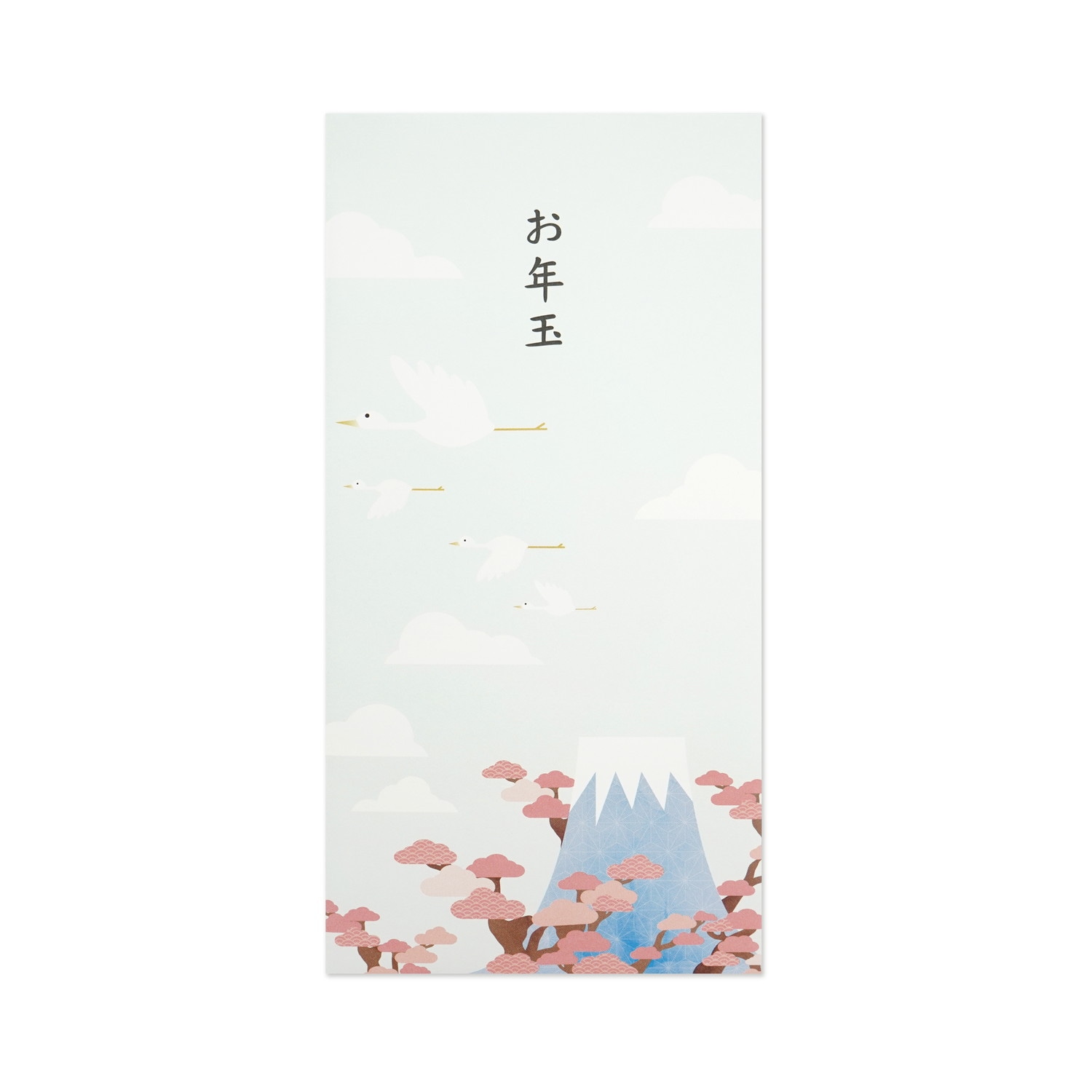 お年玉万円型袋　富士と鳥の群れ｜pch-310