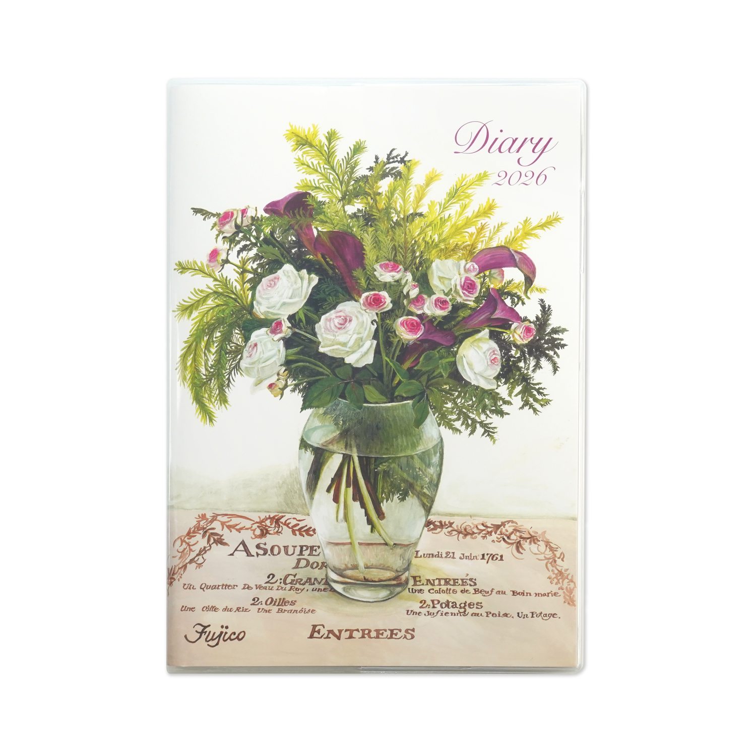 2026ダイアリーA5 不二子ピンクと紫のバラ｜dy-132 | 特集アイテム