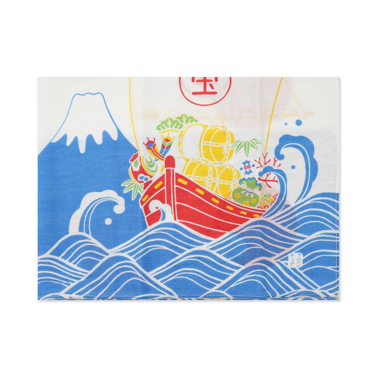 木綿ハンカチ 富士山と宝船と鯛｜hkc-005 | 雑貨・その他,木綿ハンカチ