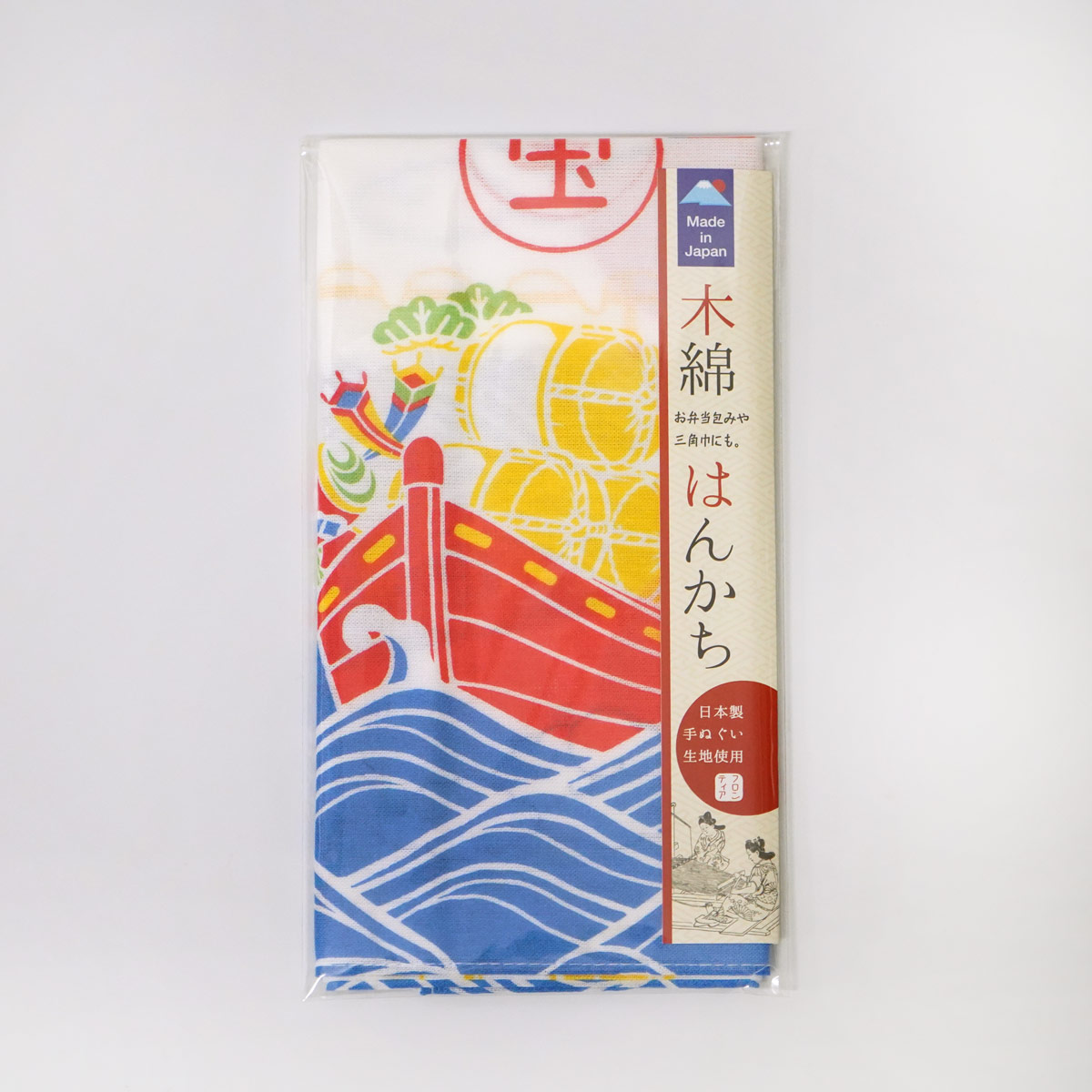 木綿ハンカチ 富士山と宝船と鯛 Hkc 005 雑貨 その他 木綿ハンカチ フロンティア公式オンラインショップ