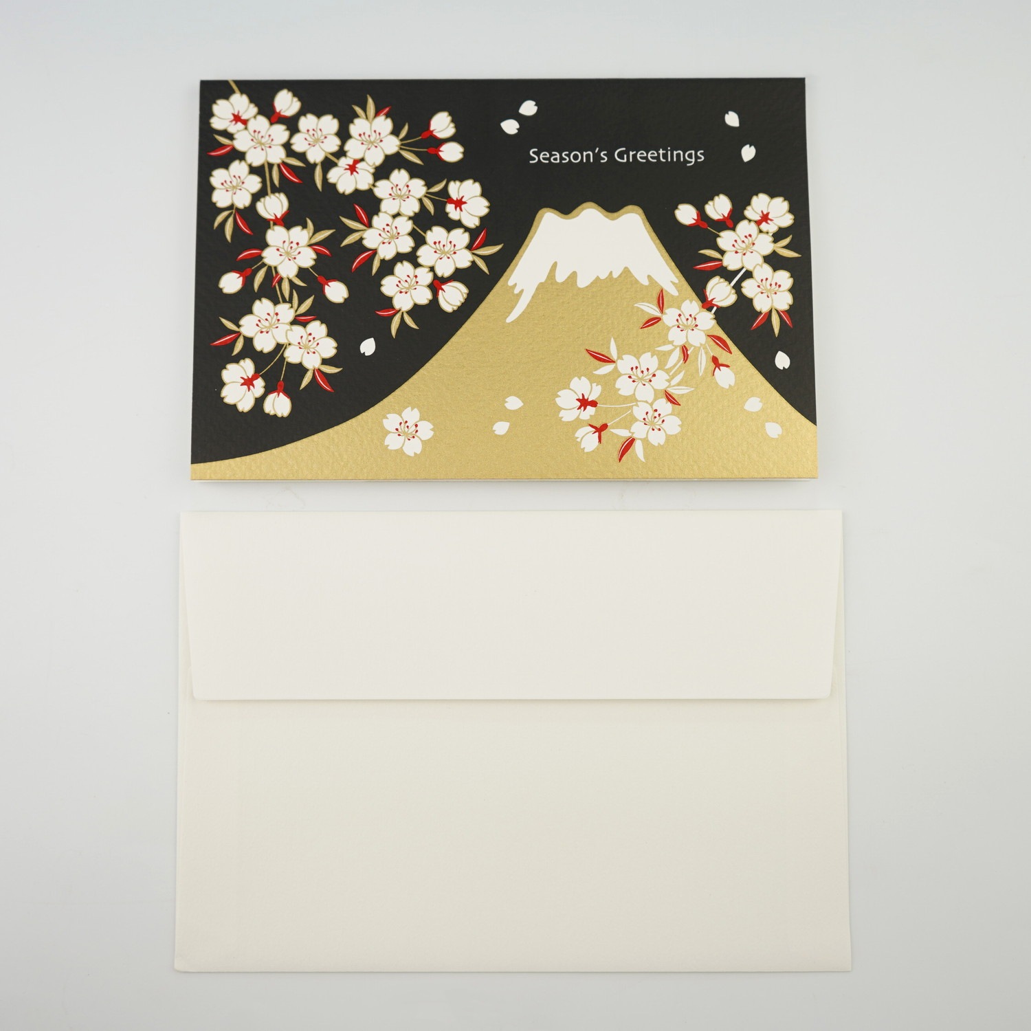 シルククリスマスカード 富士山と桜｜jxcd-090 | 手紙・カード
