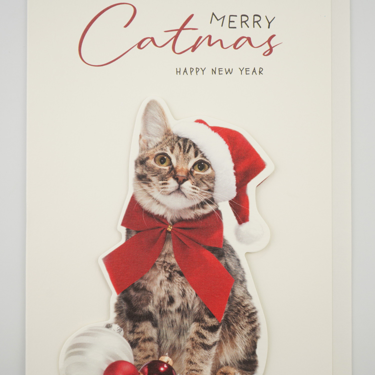 立体クリスマスカード リボン猫｜xcd-303 | 手紙・カード,クリスマス