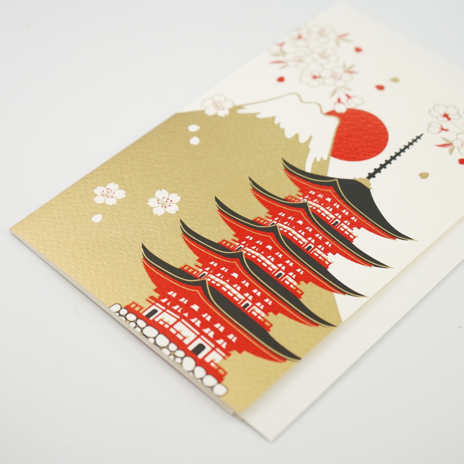 シルククリスマスカード 富士山と五重塔｜jxcd-110 | 手紙・カード