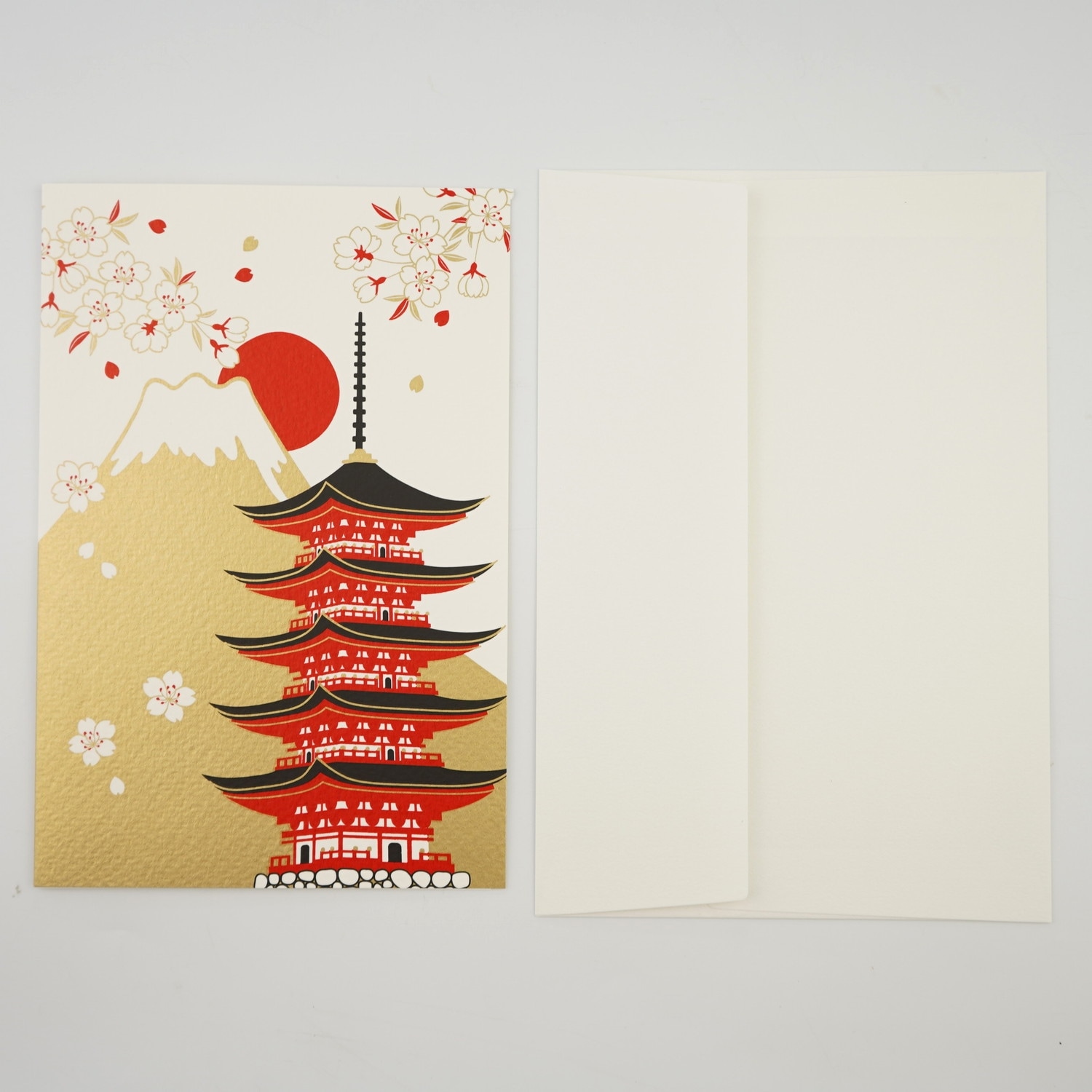 シルククリスマスカード 富士山と五重塔｜jxcd-110 | 手紙・カード