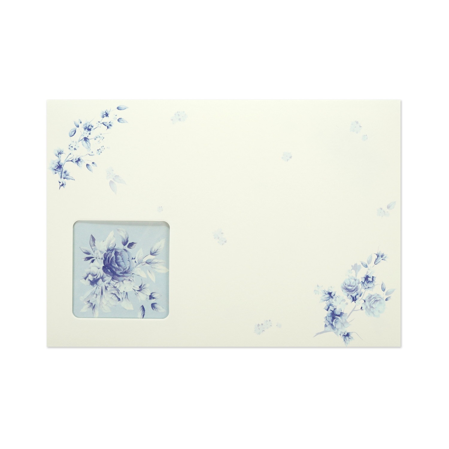 窓あきレターセット ブルーローズ｜mls-143 | 手紙・カード,窓あき